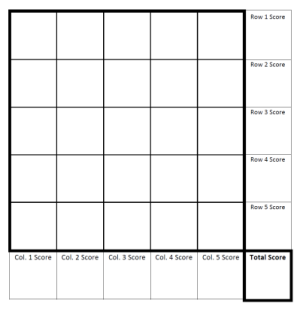 Empty Poker Squares Grid